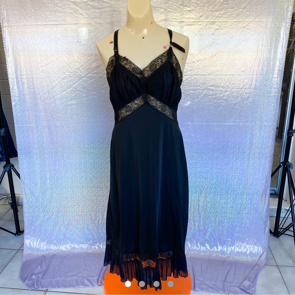 Vintage 1980’s Goth Lace Midi Slip Dress